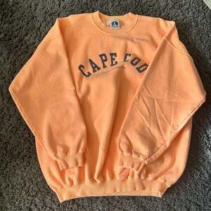 Vintage Avalon Apparel Cape Cod Massachusetts Peach Crewneck Sweatshirt Large